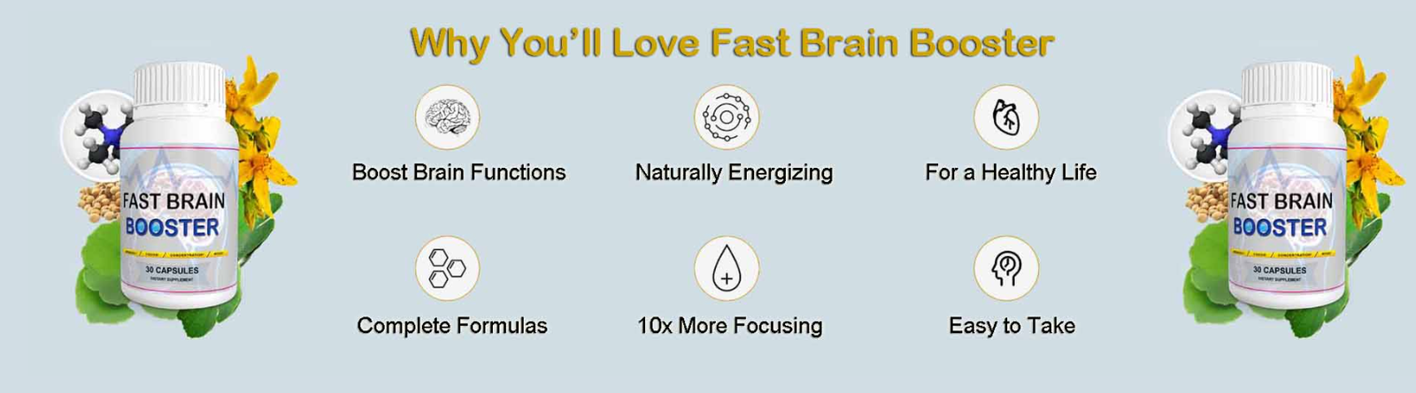 thumbnail image 2 of HEALTH SOLUTION USA Brain & Memory Booster - Energy Supplement With Ginkgo Biloba & Ginseng (3 Bottles) 2 of 6